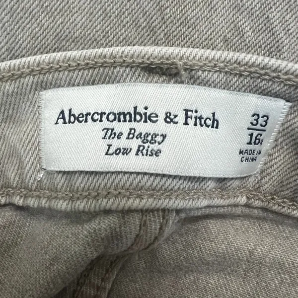 Abercrombie & Fitch The Baggy Low Rise Solid Jeans Grey Y2K Skater Size 33 / 16R - Image 5