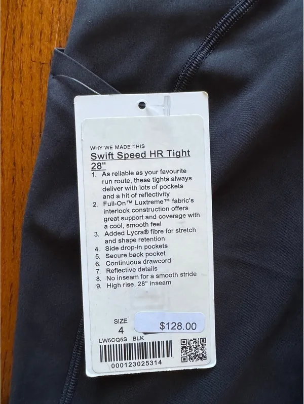 Lululemon Swift Speed With Pockets High Rise 28” Black Size 4 NWT - Image 4
