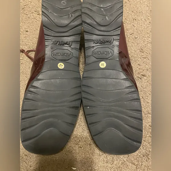 Vintage VTG‎ Peruzzi Florence Made In Italy Womens Leather Oxfords Maroon EU 38 - Image 3