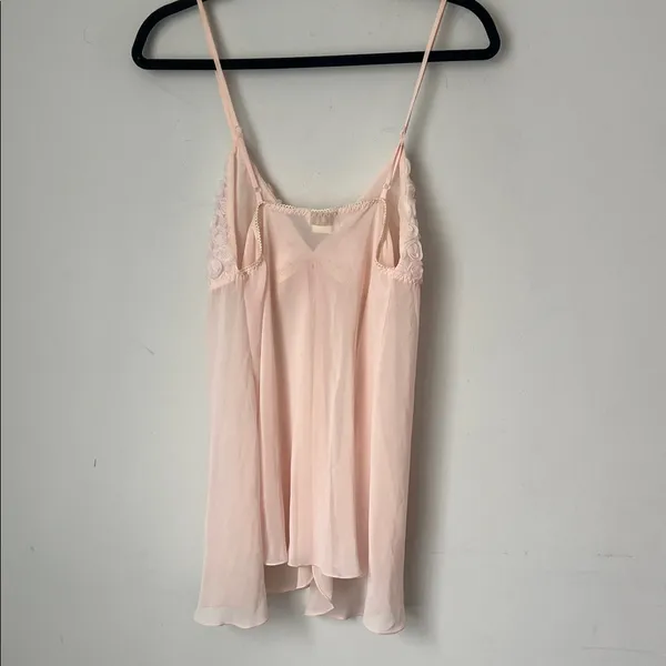 Y2K LA INTIMATES PRETTY IN PINK CHIFFON BABYDOLL NIGHTIE w/ROSEBUDS & BOW - Image 5