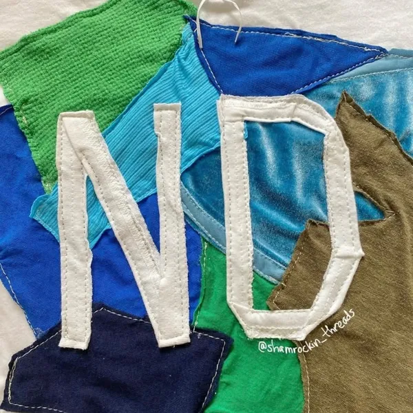 Notre Dame bow patchwork quilted gameday long sleeve top White - Image 4