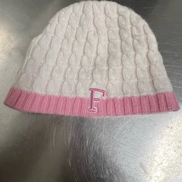 Top of the World University of Florida Womens White & Pink Cable Knit Beanie EUC - Image 2