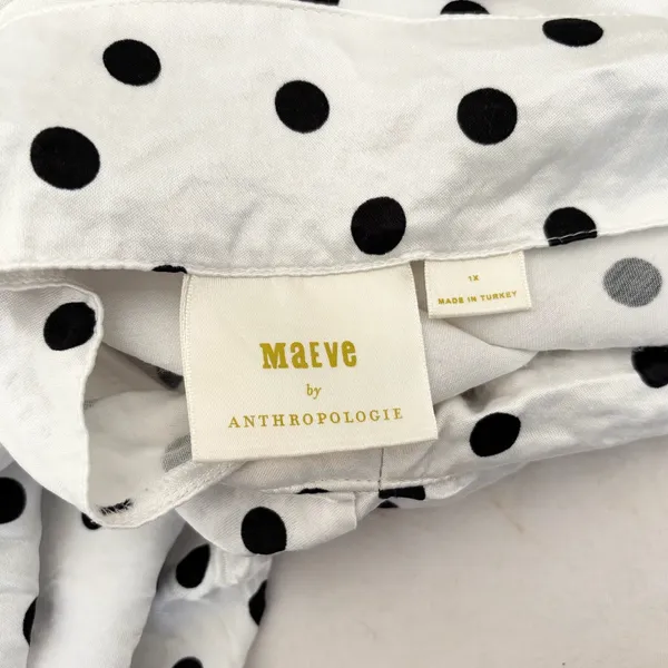 Anthropologie Maeve the Mel Ruched Side-Slit Polka Dot Midi Skirt - Image 5