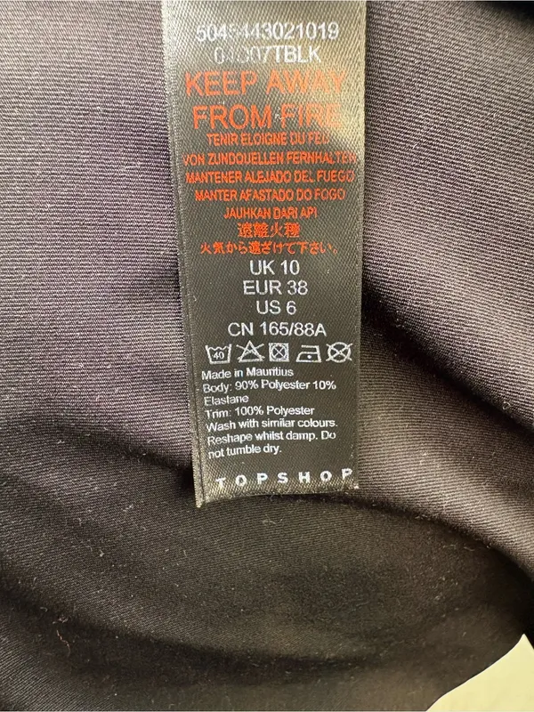 Topshop Bodysuit Black Long-Sleeve Scoop Neck - Image 7