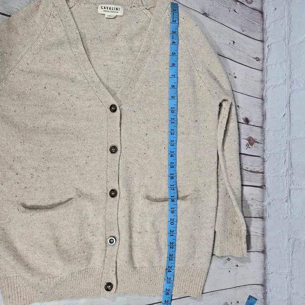 Cavalini Sweater‎ Collection Knit Cardigan Speckled Wool Blend Button Front S - Image 9