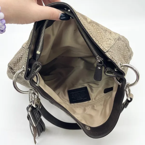 Coach Park Python Hobo Shoulder Bag F24383 Quiet Luxury Statement Elevated‎ Glam - Image 11