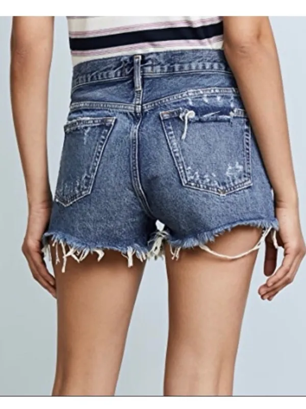 AGOLDE Parker Vintage Cutoff Denim Shorts Distressed Button Fly Size 26 - Image 8