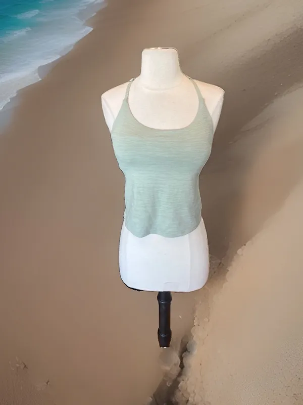Outdoor Voices Sage Green Strappy Sports Bra Tank Top - Image 10