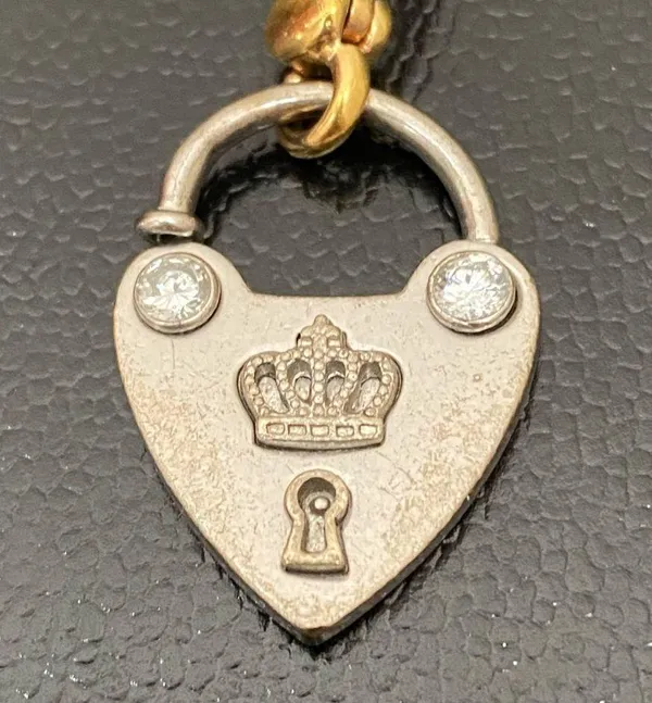 Retired RARE 2-tone “LOVE ME” Lock Collectible Bracelet Charm - Image 3
