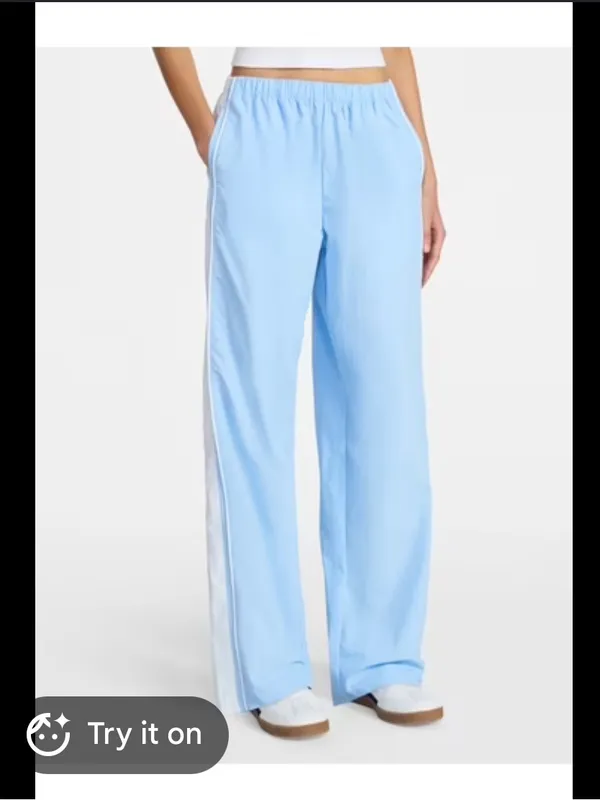 No Boundaries Light Blue and White Track Pants - Image 2
