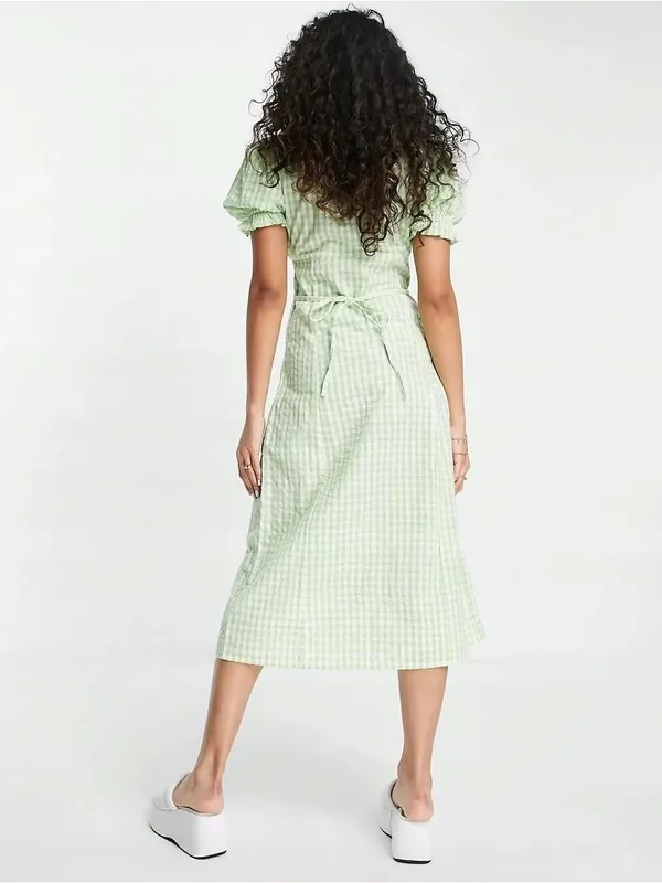 Miss‎ Selfridge Gingham Checked Button-Down Midi Dress Sz. 8 NWT - Image 3