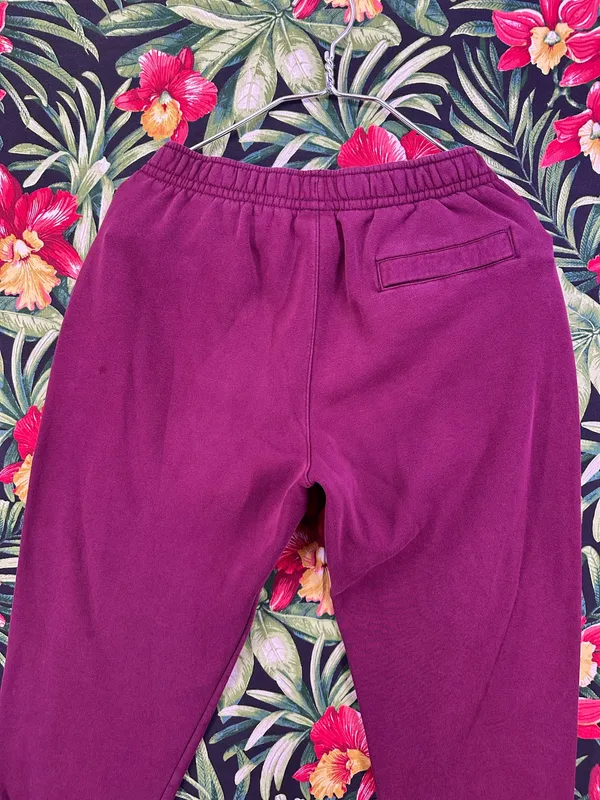 Nike Burgundy White Swoosh Sweatpants Size Medium - Image 9