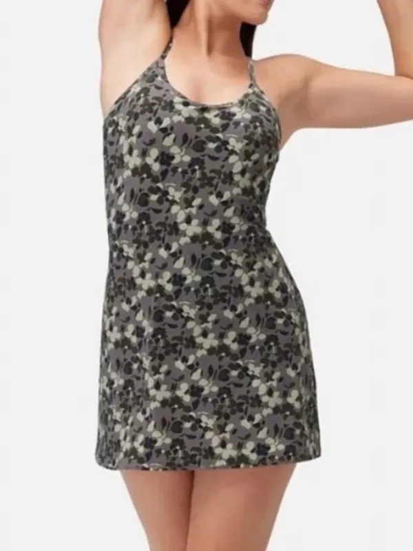 Outdoor Voices The Exercise Dress Tennis Athletic Tea Tree Floral Olive Green - Image 5