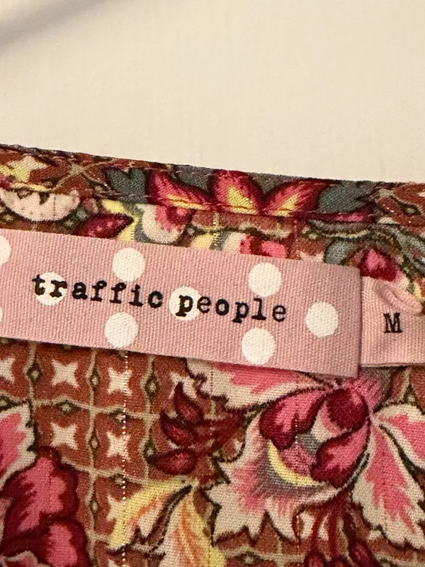 Traffic People blouse size medium floral retro boho metallic colorful - Image 7