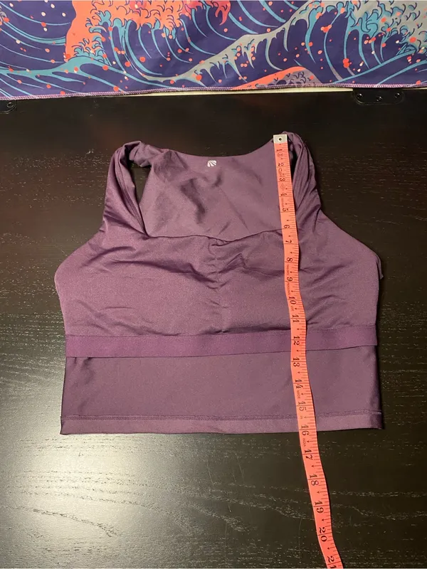 Purple Women's Crop Sports Bra Top - Image 3