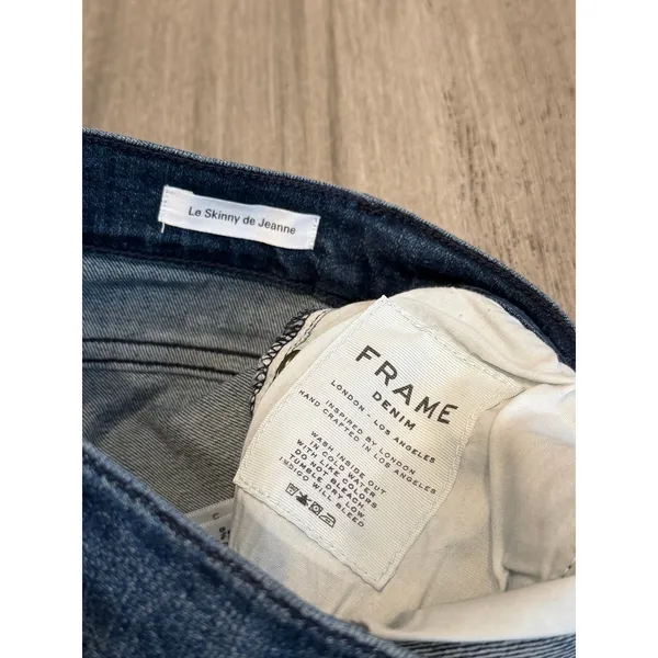 FRAME Granville Skinny Jeans Blue Distressed Low Rise Stretch Womens Size 24 - Image 7