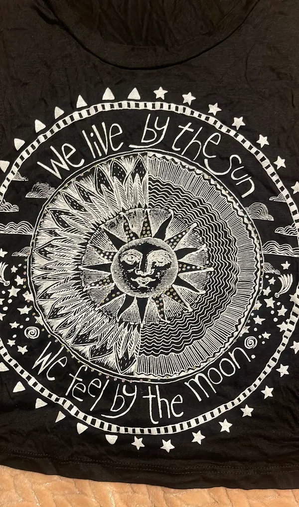 French Pastry Cropped Tanktop Black Size Small We Live By The Sun ~ We Feel By The Moon - Image 7