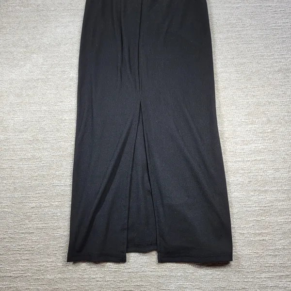 DAZY Shein Ribbed Maxi Dress Small Black Racerback Sleeveless Back Slit Bodycon - Image 12