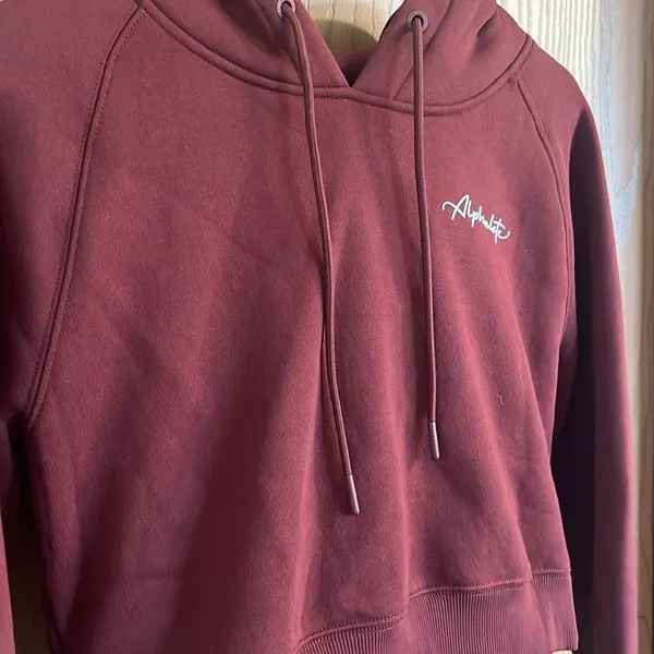 Alphalete Signature‎ Maroon Cropped Fleece Hoodie Small NWT - Image 9