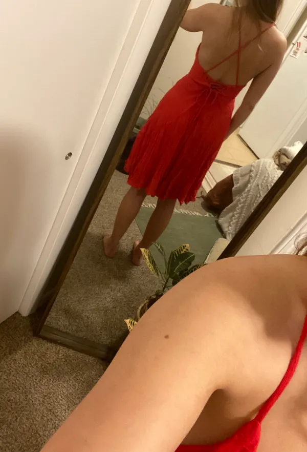 Lulus Troulos Red Lace Up MIDI Dress - Image 6