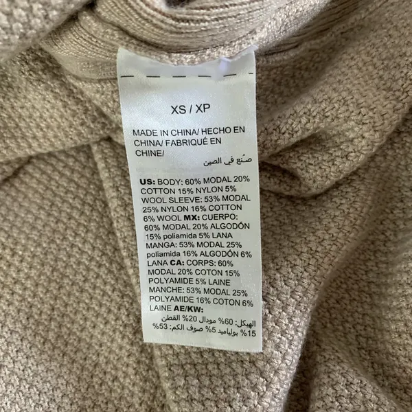 White House Black Market Sweater XS Tan Zip Up Short Sleeve Work Chic - Image 7