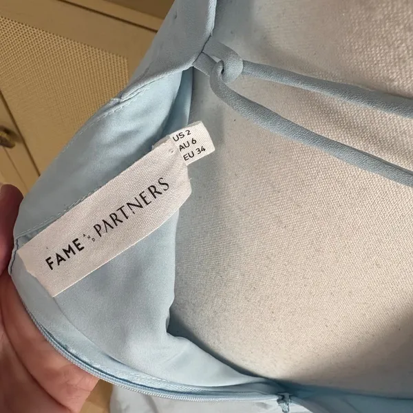 FAME and partners Dusty Blue Open‎ Back Maxi Dress Size 2 Prom Bridesmaid - Image 5