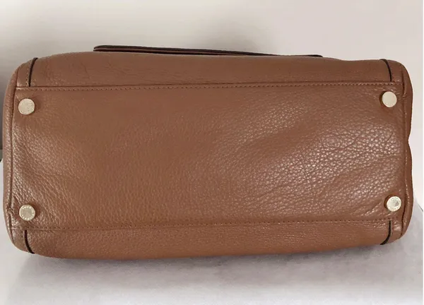 Margo Tan Leather Satchel Bag - Image 8