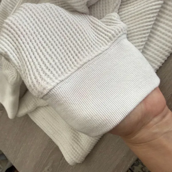 [Abercrombie & Fitch] White Waffle Knit Mock Neck Oversized Sweater Size L/XL - Image 12
