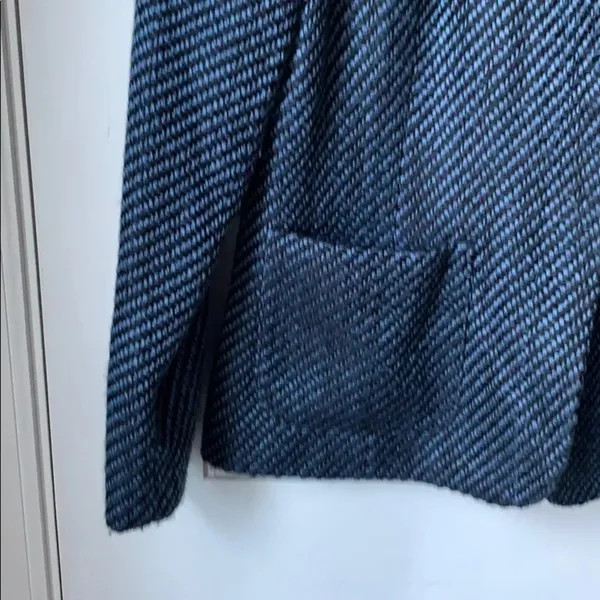 Sag Harbor Women’s Blue Stripe Tweed Classic Jacket Blazer Coat Sz 8 - Image 3