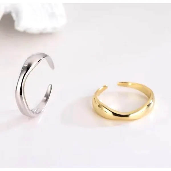 Boutique NEW 14k Yellow Gold Wave Ring | Gold‎ Plated Sterling Silver - Image 15