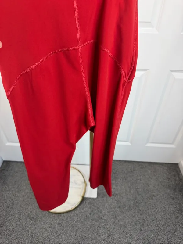 Free People Movement Red Capri Jumpsuit Romper Size S - Image 11