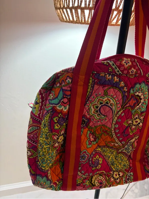 Vera Bradley Quilted Floral Weekender Bag in Magenta Pink - Image 3