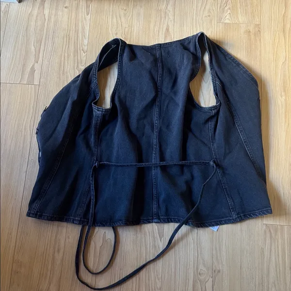 Mango Charcoal Denim Vest - Image 3
