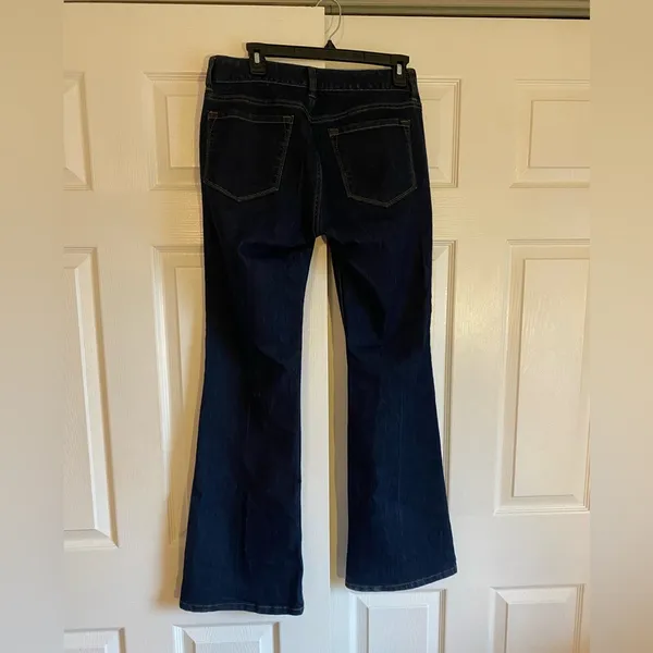 Ann Taylor loft 6 or 28 dark wash curvy flare mid rise low rise jeans - Image 5