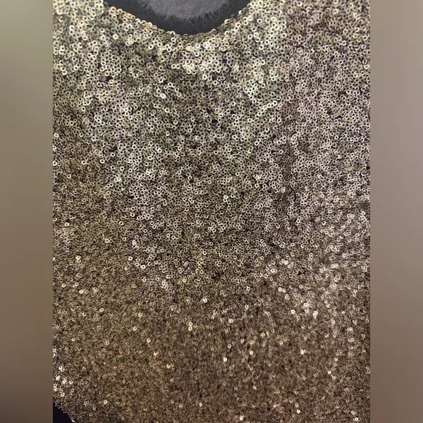 Sisters Huang Women’s Y2K Gold Sequin Sleeveless‎ Top Size 4 - Image 3