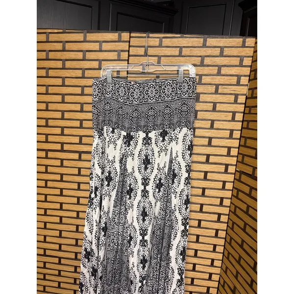 Free People Black And White Boho Strapless‎ Maxi Dress Size Small - Image 4
