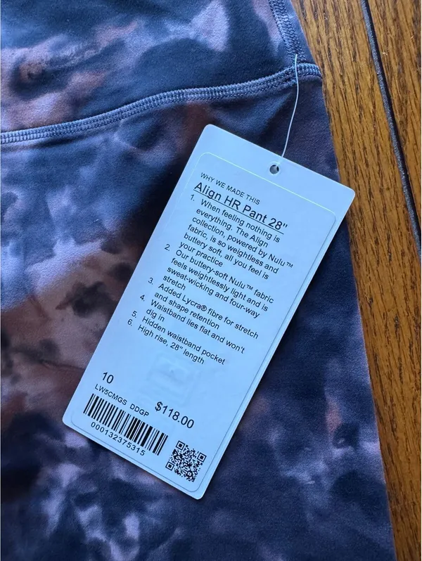 Lululemon Align High Rise 28” Diamond Dye Pink Pastel Size 10 NWT - Image 4