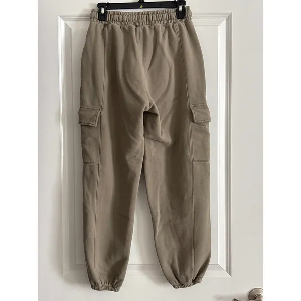 Abercrombie‎ & Fitch Taupe Cargo Sweatpants Joggers Soft A&F Collection Size M - Image 3