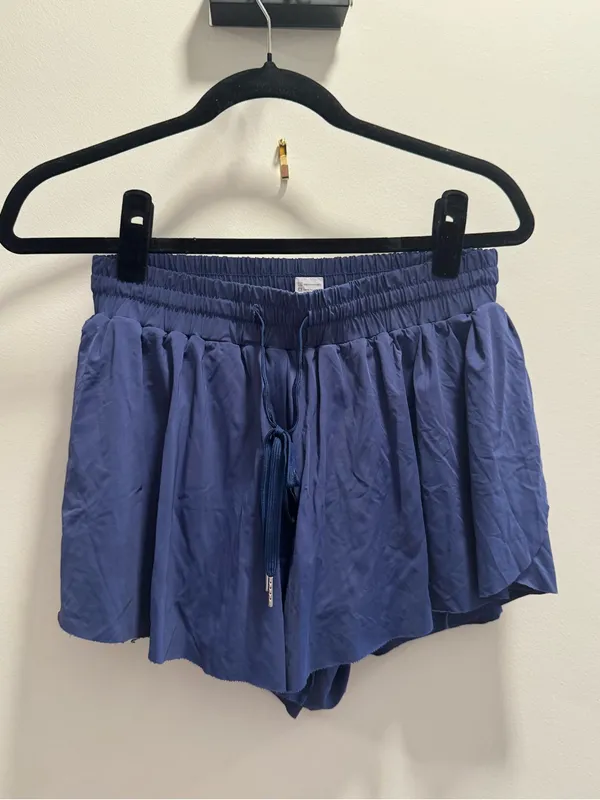 Women's Athletic Drawstring Shorts in Blue Size M - Image 3