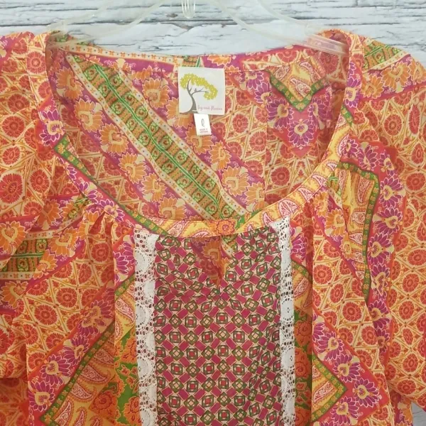 NWOT Anthropologie Fig and flower bohemian top Lg - Image 5