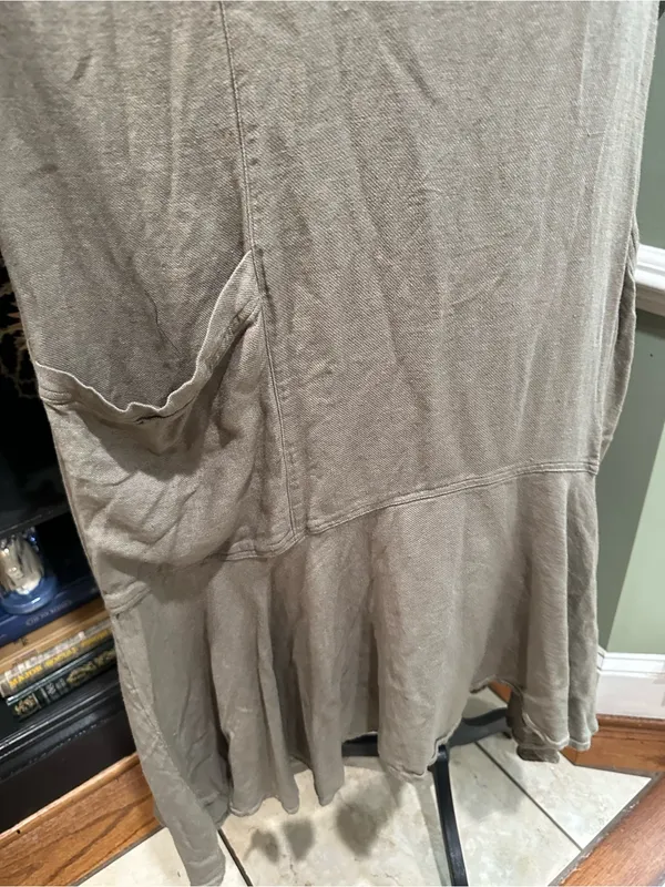 Free People Free‑Est Crisp + Cool Linen Midi Dress in Green Size Medium - Image 3