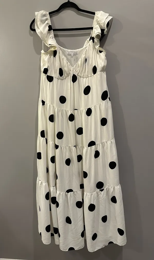 English Factory Polka Dot Flutter Sleeve Maxi Dress - Image 5