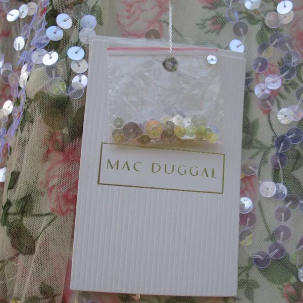 Mac Duggal 93788 Floral Beaded Sequin Midi Dress White Multi Size 16 - Image 12