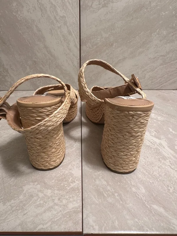 Steve Madden 'Carisma' raffia platform open toe block heel sandals Size 9.5 - Image 8