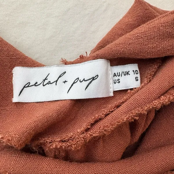 Petal + Pup Carson Sleeveless Wide Leg Rust Orange Cropped Jumpsuit Size 6 Women - Image 6