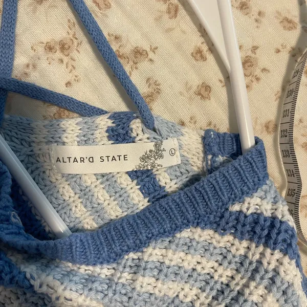 Altar'd State Blue and White Striped Top - Image 3