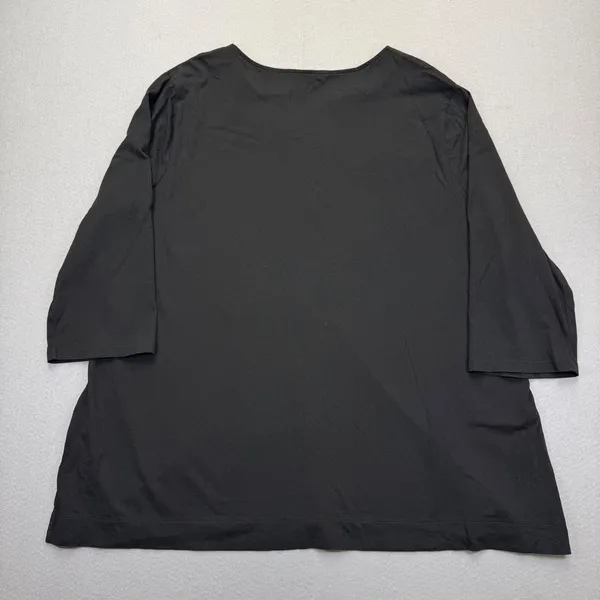 Lauren Ralph Lauren Womens 2X Black Cotton Split Neck 3/4 Sleeve Tunic Top‎ - Image 8