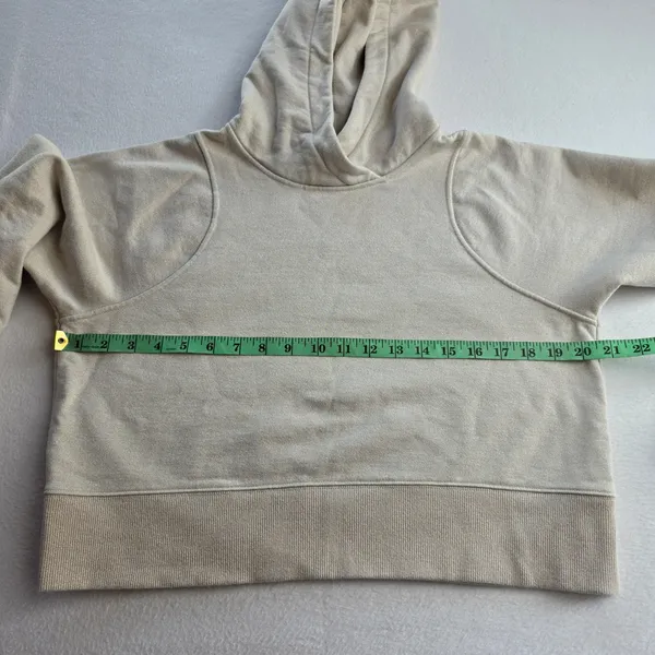 Lululemon Loungeful Cropped‎ Hoodie Spark Sweatshirt Size 6 Beige Shimmer Gold - Image 8
