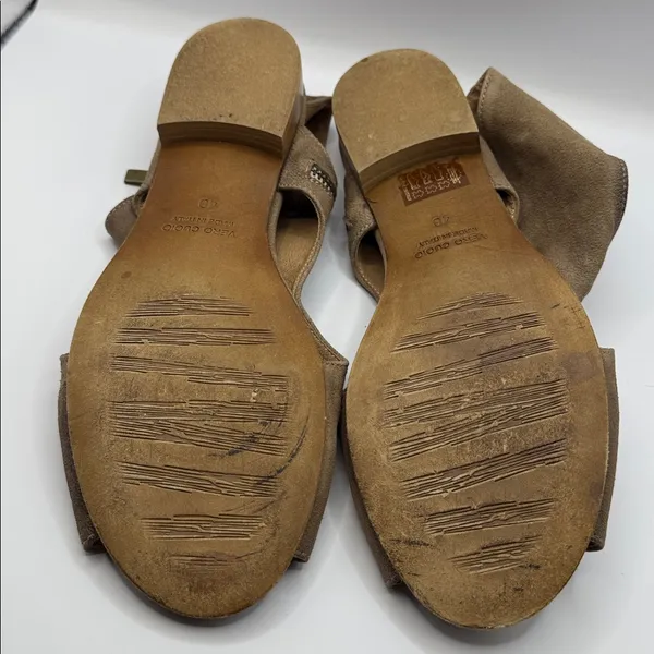 Sundance Italian Leather Suede Open Toe Mules Brown Vero Cuoio Size 40 (9–9.5) - Image 7