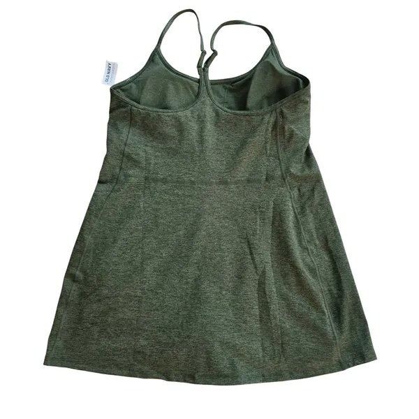 Old Navy NWT CloudComfy Active Dress XL Olive Green Heather Built-in Bra Shorts - Image 4